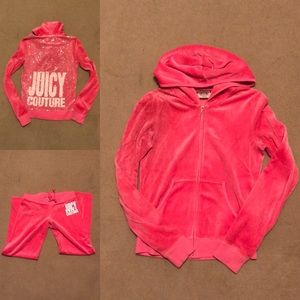 Juicy couture hot pink velour tracksuit